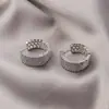 Brincos de Personalidade Famosa da Internet Brincos de Moda Coreana Brincos Redondos Femininos Incrustados com Zircônia Brincos Fabricantes de Joias Atacado