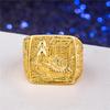 Anel masculino grande banhado a ouro do Vietnã, anel anual, anel de abertura dominador, banhado a ouro 24k, anel de peixinho dourado, joias por atacado