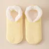 Calcetines de piso antideslizantes de silicona de lana de cordero engrosada, calcetines cortos unisex, fábrica de calcetines de origen transfronterizo con certificación Oeko