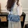 Bolso de mezclilla estilo perezoso para mujer, bolso tipo almohada, bolso cruzado informal de un solo hombro, bolso pequeño para ir al trabajo, bolso versátil moderno y ligero