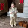 Ropa para Bebé Niña Invierno Estilo Chino Festivo Saludos de Año Nuevo Traje Infantil Invierno Engrosado Cálido Conjunto de Tres Piezas