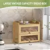 Caja de Pan de Bambú para Cocina del Hogar Caja de Almacenamiento con Tapa a Prueba de Polvo Caja de Almacenamiento para Pasteles Frutas Venta al por Mayor de Stock Transfronterizo