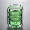 Taza de Doble Capa Colorida, Taza de Vidrio de Borosilicato Alto, Taza de Agua de Alta Gama para Niños, Taza de Café, Taza con Rosca, Taza de Oruga