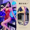 Lingerie Sexy, Cheongsam Retrô de Renda Transparente, Camisola Sexy de Alças com Borda de Cílios, Fantasia Quente e Tentadora Sem Costas