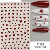 Pegatinas Transfronterizas para Uñas Nuevas Corazón Romántico del Día de San Valentín Rosa Rojo Tamaño Corazón Corazón Melocotón Pegatinas Adhesivas para Uñas