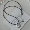 Collar Colgante de Plata de Ley S925 Diseño de Nicho Gama Alta Cepillado Cadena para Clavícula Simple Versátil Otoño e Invierno para Mujer Venta al por Mayor