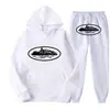 Sudadera con Capucha y Pantalón Casual con Estampado Clint419 Patrón Prisión del Diablo Europeo y Americano Conjunto de Dos Piezas para Hombre y Mujer