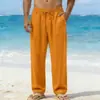 Pantalones Casuales Sueltos de Otoño para Hombre Amazon con Bolsillos con Cordón Frontal, Pierna Recta, Pantalones Cómodos y Suaves