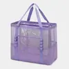 Bolsa de Playa Multifuncional, Traje de Baño, Bañador, Bolsa de Almacenamiento para Viaje, Bolso de Playa Portátil de Malla de un Solo Hombro, Bolsa de Natación de Gran Capacidad