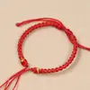 Pulseira de corda de mão semiacabada tecida à mão para homens e mulheres este ano corda vermelha pode usar contas corda de correspondência de ouro duro 3D