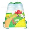 Wf010 Venta Caliente Animales de Granja Cerdo Vaca Oveja Fiesta Bolsa No Tejida Bolsa de Regalo Bolsa de Regalo Promocional Cierre de Cordón Bolsillo con Solapa Pantalones