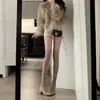 Botas altas hasta la rodilla para mujer, nuevo estilo otoño e invierno 2025, punta cuadrada, tacones altos gruesos, botas ajustadas para mujeres menudas, botas elásticas de tubo alto