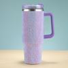 Novo Modelo Transfronteiriço Caneca de Carro 40oz Cravejada de Strass, Parede Dupla Espessada em Aço Inoxidável 304, Alto Valor Estético, Caneca Térmica Atacado