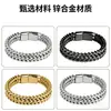 Pulsera de Acero Inoxidable Hip-Hop Transfronterizo con Diseños Frontales y Traseros para Hombres, Joyería de Mano Punk Simple y Audaz, Accesorios para Hombres al por Mayor
