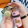 Chaveiro de Ano Novo do Cavalo em Ouro Puro 999 com Mini Batom, Bolsa para Chaves e Pingente