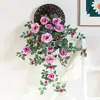 Enredadera de Rosas Artificiales para Decoración de Arcos de Boda, Paisajismo Comercial, Cubiertas de Pared con Flores de Enredadera, Flores Falsas al por Mayor