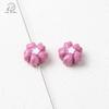Estilo Ins Liga Flor Grande Gota de Óleo Contas com Furo Reto Corrente de Celular Pulseira Chaveiro Acessórios para Joias DIY Contas Versáteis