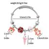 Pulseira de aço inoxidável de urso de morango Panjia Pulseira de abertura ajustável Pulseira de joias de animação de desenho animado fofa Atacado