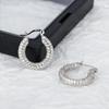 Pendientes Redondos de Tira en Forma de U de Plata de Ley s925 con Diamantes para Mujer, Industria Pesada, Banquete, Celebridad, Celebridad de Internet, Estilo Lujo Ligero, INS, Little Red Book