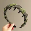 Faixa de Cabeça Floral Dentada Doce para Mulheres, Uso Diário ao Ar Livre, Faixa de Cabelo com Fita Superior de Caveira Alta, Prendedor de Cabelo Integrado, Acessório de Cabelo