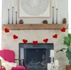 Exclusivo Transfronterizo Día de San Valentín Corazón de Fieltro Blanco Rojo Rosa Bandera de Tirar Banner de Amor Xoxo Decoración de Chimenea