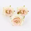 Cabeza de flor de rosa artificial vintage desgastada tela flor de seda materiales para accesorios de pasador de pelo DIY decoración de escena de boda