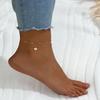 Tornozeleiras Europeias e Americanas, Estilo Praia Boêmio, Acessórios para Pés Personalizados, Metal Simples, Turquesa, Miçangas de Arroz, Strass, Argila Macia, Múltiplos Estilos