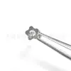 Pendientes de flor pequeña de un solo diamante de aleación de titanio F136 con circonita, joyería para piercing labial de titanio G23 con rosca interna