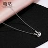 Hee goo D0612 plata S925 collar personalizado simple conejo diamante negro para mujer diseño de lujo ligero sensación de nuevo cadena clavicular