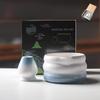 Tazón de taburete matcha de estilo japonés transfronterizo color degradado herramienta de té de punto tazón de té a rayas de cerámica soporte para té 100 benli