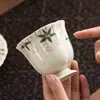 Nueva Taza de Té de Porcelana Lapis Lázuli China Pintada a Mano Taza Maestra de Nispero Taza de Cata de Té de Pie Alto Cerámica Juego de Té Kung Fu Taza Individual