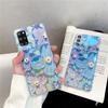 Acuarela artística para funda de móvil Samsung S25 Note20, taladro de luz azul, funda protectora de goma suave para iPhone 16 A53