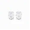 Elegancia Cristalina Aretes de Botón Ovalados con Circonita Brillante Exquisita Cadena para Clavícula a la Moda Joyería de Estilo Versátil y Genial para Mujeres