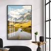 Pintura de Parede Suspensa com Paisagem Escandinava Pintura Decorativa para Entrada de Hotel Apartamento Pintura de Parede para Fundo de Sofá na Sala de Estar com Vista para o Mar Mural de Banheiro