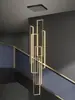 Candelabro de escalera moderno minimalista villa edificio dúplex hueco loft hueco escalera giratoria minimalista caja ultralarga iluminación
