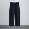 Calça Cigarrete Feminina 2026 Nova Cintura Alta Caimento Solto Perna Reta Calça de Alfaiataria com Renda Costurada Versátil Emagrecedora Calça Casual