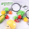 Accesorios para llavero con diseños de fruta ojo de oveja, fresa y manzana. Llaveros hechos a medida para adornos colgantes creativos y piezas decorativas