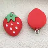 Resina Desenho Animado Fofo Realista 3D Morango Limão Fruta Chaveiro Pingente Acessório DIY