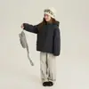 Jaqueta Acolchoada de Algodão com Capuz Tendência Aimobeibei para Crianças Inverno 2025 Algodão Dupont Jaqueta à Prova de Vento Durável Elegante para Meninos e Meninas
