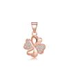 Colgante de trébol de cuatro hojas collar de plata esterlina 925 oro rosa collar femenino flor dulce diamante cadena clavicular una generación de cabello
