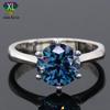 Promoção Quente Azul Real Clássico Anel de Moissanita com 6 Garras Cor Clássica Seis Garras Todos os Anéis de Diamante Mosan Feminino