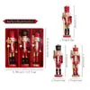 Set de cascanueces soldado de madera rojo y blanco decoración de chimenea decoración de árbol de Navidad adorno de escritorio mesita de noche