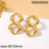 Pendientes Geométricos de Moda para Mujer 2025 Nuevo Estilo Pendientes de Acero de Titanio Chapados en Oro de Alta Gama Aro Versátil Estilo Simple Ins