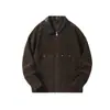 Chaqueta de Trabajo Americana Retro Detroit de Gamuza con Solapa para Hombre 2025 Otoño Nueva Chaqueta Holgada Ropa para Hombre