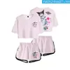 Kuromi Kuromi Anime Ombligo Manga Curta Camiseta Shorts Conjunto Segunda Dimensão Periférico Doce Estilo Japonês Fofo