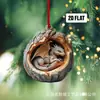 Decoraciones Navideñas Transfronterizas de Búho y Mapache Nuevas, Adornos para Árbol de Navidad, Colgantes Pequeños Planos 2D Acrílicos