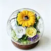 Flor Eterna en Forma de Bola de Cristal Tapa de Vidrio Rosa Real Regalo Día de San Valentín Regalo Día de la Madre Flor Real Más Vendido Regalo de Flor Eterna
