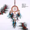 Nuevo Atrapasueños Creativo Serie Niña India Cinco Aros Atrapasueños para Colgar en Casa Borla de Doble Pluma