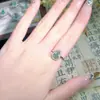 Novo Estilo Chinês Jade Azul Natural Abertura Ajustável Folu Cabaça Anel de Dedo Feminino Moda Estilo Urbano Elegante Luxo Leve