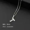 Moderna Cadena Nueva de Acero Inoxidable con Letra Inglesa, Joyería, Cadena para Clavícula con Incrustaciones de Diamante, Cadena para Suéter, Colgante para Mujer con Cadena, Cadena para el Cuello
